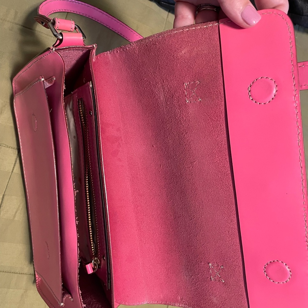 Greatly Loved Kate Spade purse- see photos for wear. Bright hot pink color! - Picture 7 of 9